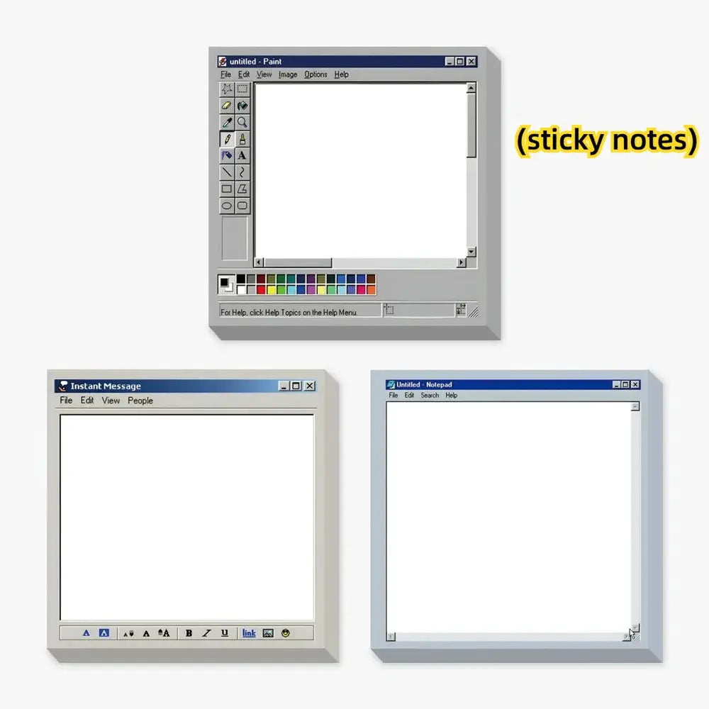 Sticky Notes3 Type 150Sheets Retro Computer Drawing Pad Square Design Perfect for Artists and Office Use Ideal for Creating by InterCyprus Trading Ltd