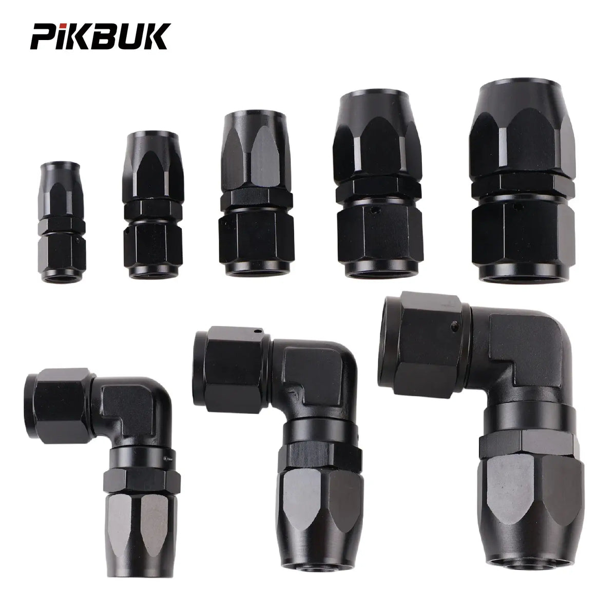 PIKBUK Aluminum AN4 6 8 10 12 Forged Type Swivel Hose End Fitting Adapter Oil Cooler Fuel Line Straight 45 90 Degree by InterCyprus Trading Ltd