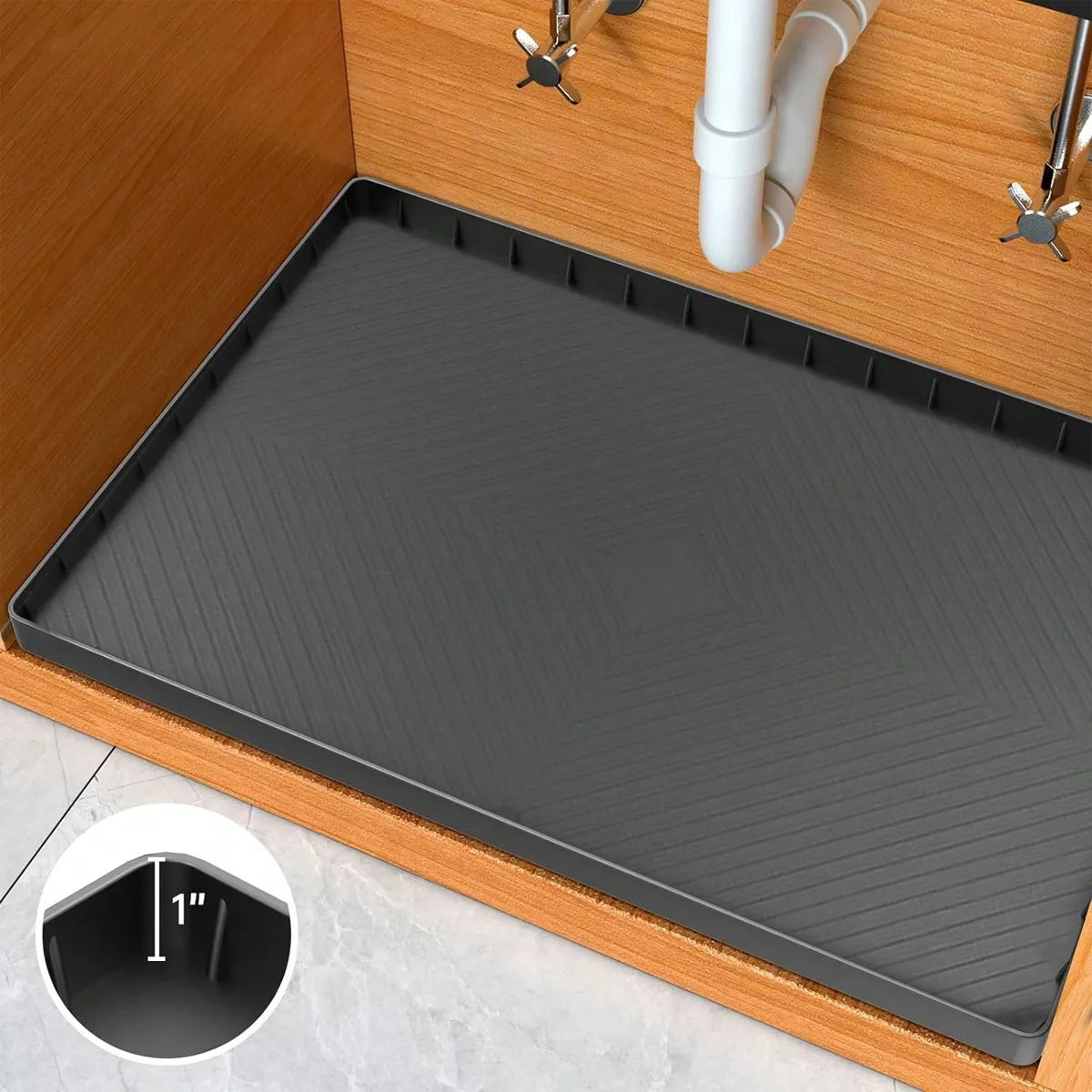 Leeseph Under Sink Silicone Mat &ndash; Waterproof Leakproof Mat