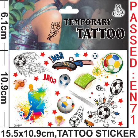 Football Tattoo Stickers - Waterproof Designs for All Ages Tattoo stickers-1pc