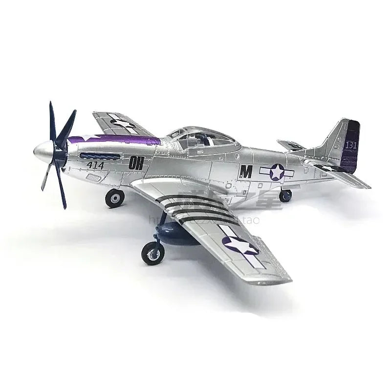 GRAPMAN 1/48 P-51D Mustang Fighter Model Kit - Glue-Free Assembly Toy Silvery