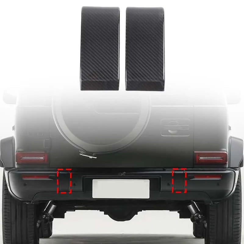Autocolante para Para-choques Traseiro em Fibra de Carbono Real Mercedes G Class 2 Peças