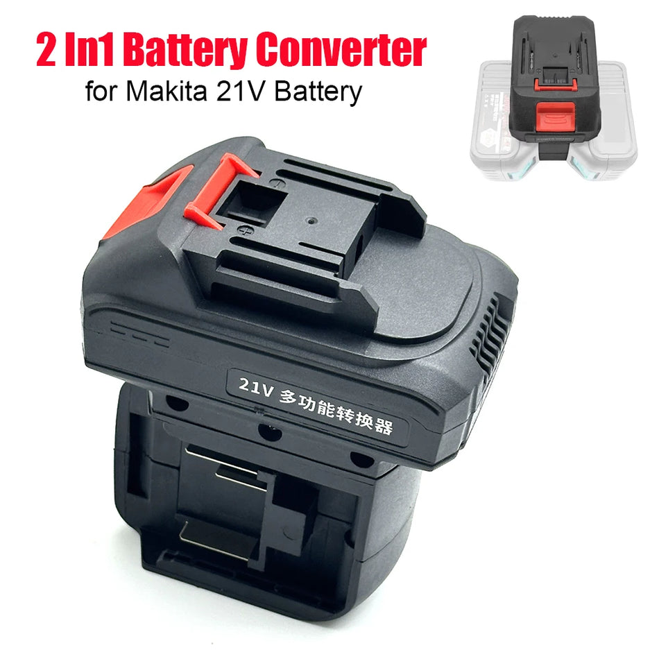 Adaptador de Bateria 2 Em 1 Makita Converte 21V Para Ferramentas Elétricas de 18V