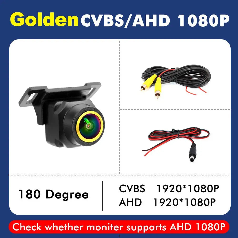 2-in-1 AHD 1080P CVBS Car Reverse Camera 180 Degree Fisheye Waterproof Backup Camera Front Rear View Switchable Parking Camera by InterCyprus Trading Ltd