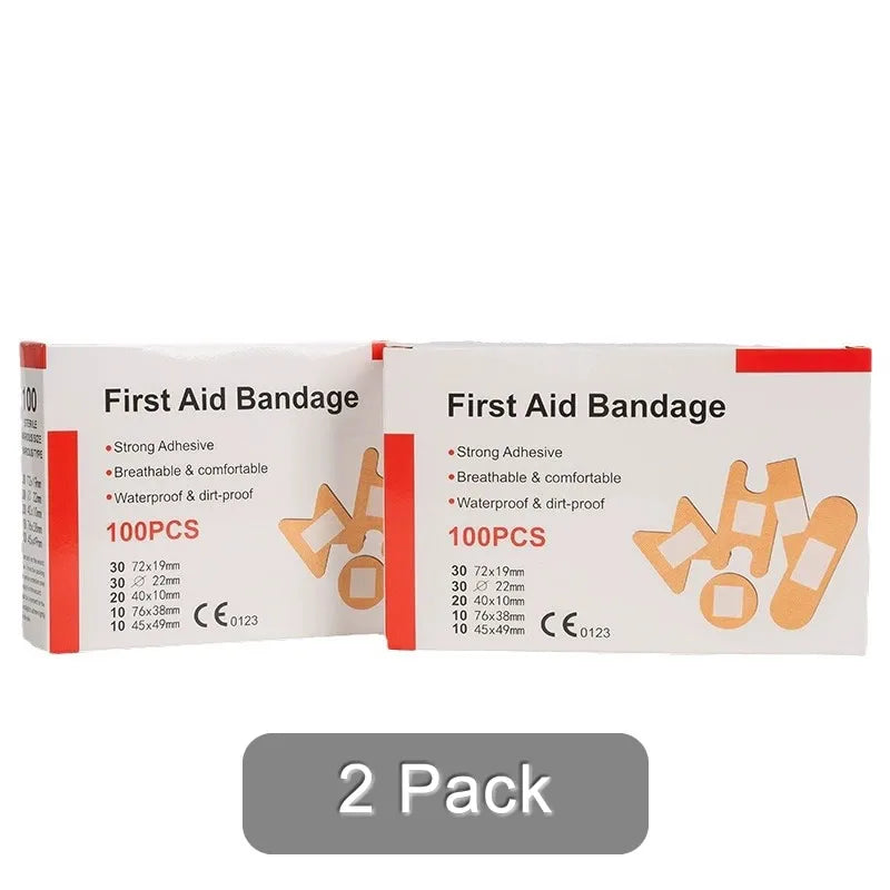 100Pcs First Aid Waterproof Wound Plaster &ndash; Antibacterial 2 Pack