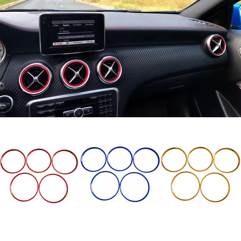 Aluminum AC Vent Trim Rings for Mercedes Benz W176 W246 C117 X156 by InterCyprus Trading Ltd