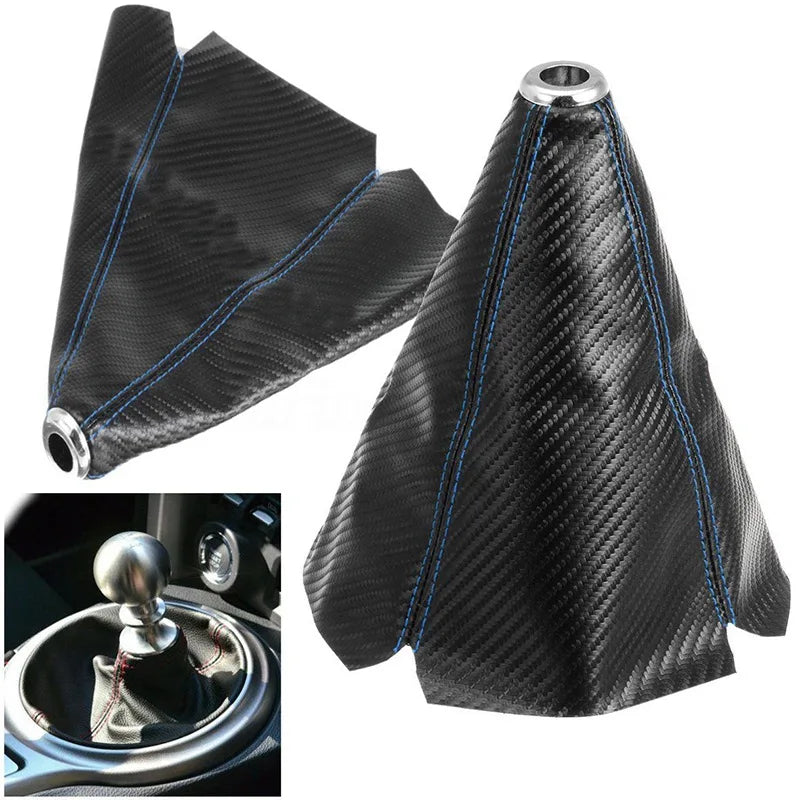 Universāls oglekļa šķiedras ādas pārnesumu pārslēgšanas pogas apvalks ar krāsainu līniju