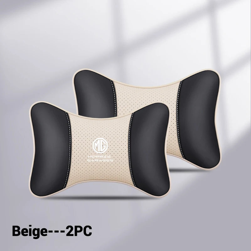 Car Seat Headrest Neck Support Cushions for MG: Comfortable and Adjustable, Available in Multiple Colors 2pcs black beige