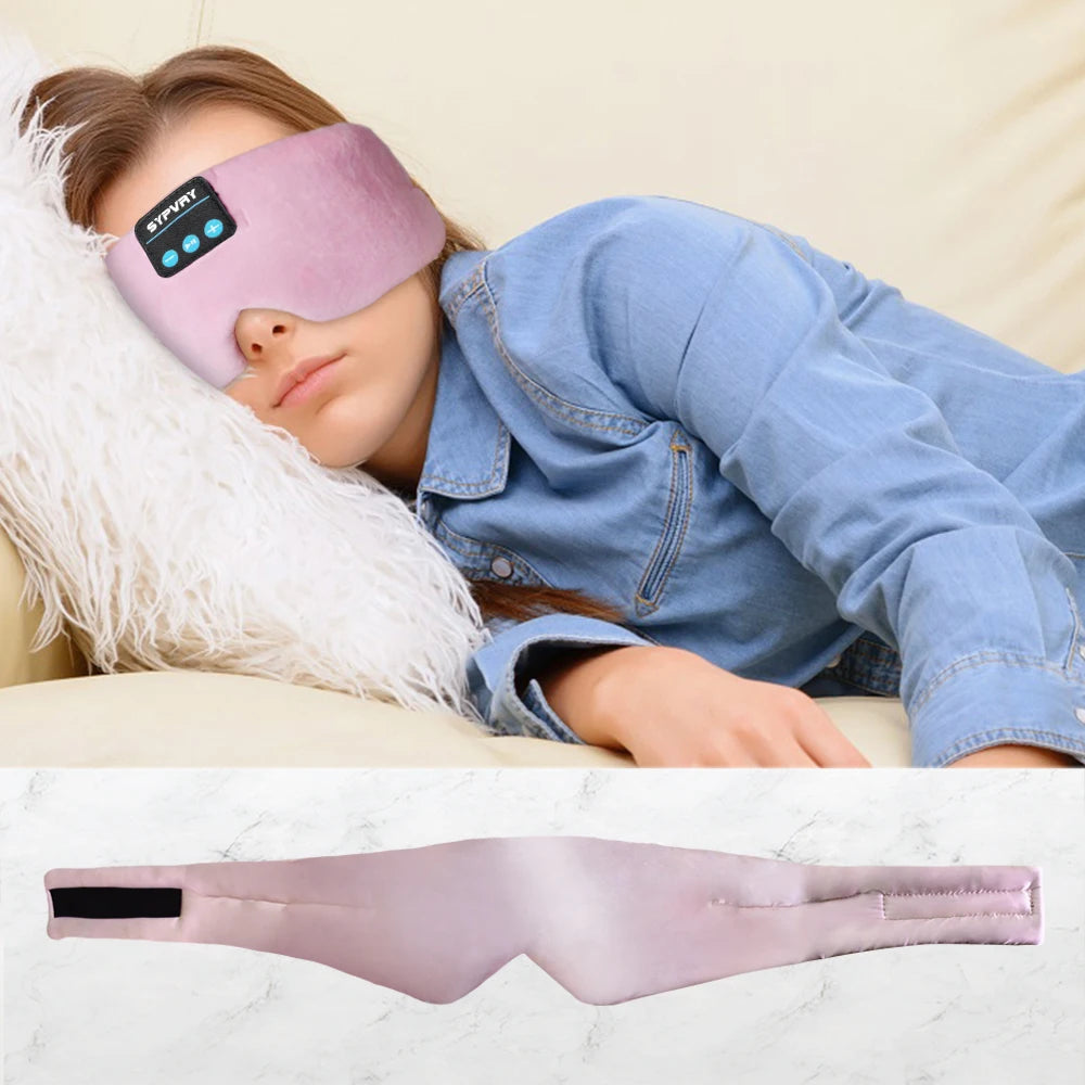 Bluetooth Sleep Headphones Eye Mask for Men and Women - Wireless Noise-Cancelling Blackout Travel Mask for Insomnia and Side Sleepers