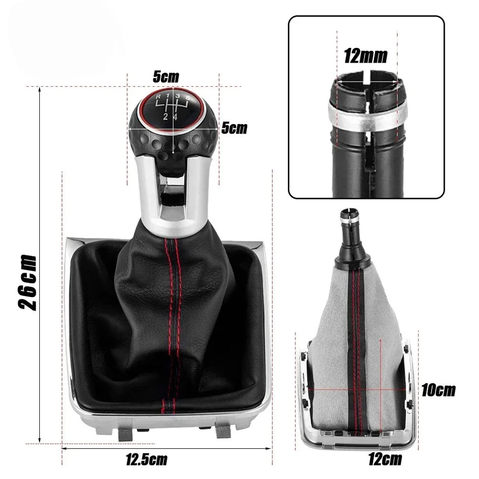 VW Golf 7 A7 MK7 GTI GTD Gear Shift Knob PU Leather