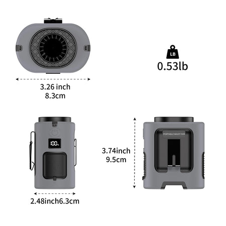 Outdoor Portable Waist Fan &ndash; Strong Airflow and LED Lighting