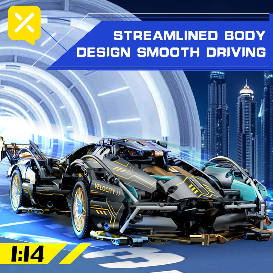 ToylinX 1to14 Supercar Building Block Toy ABS RC Set