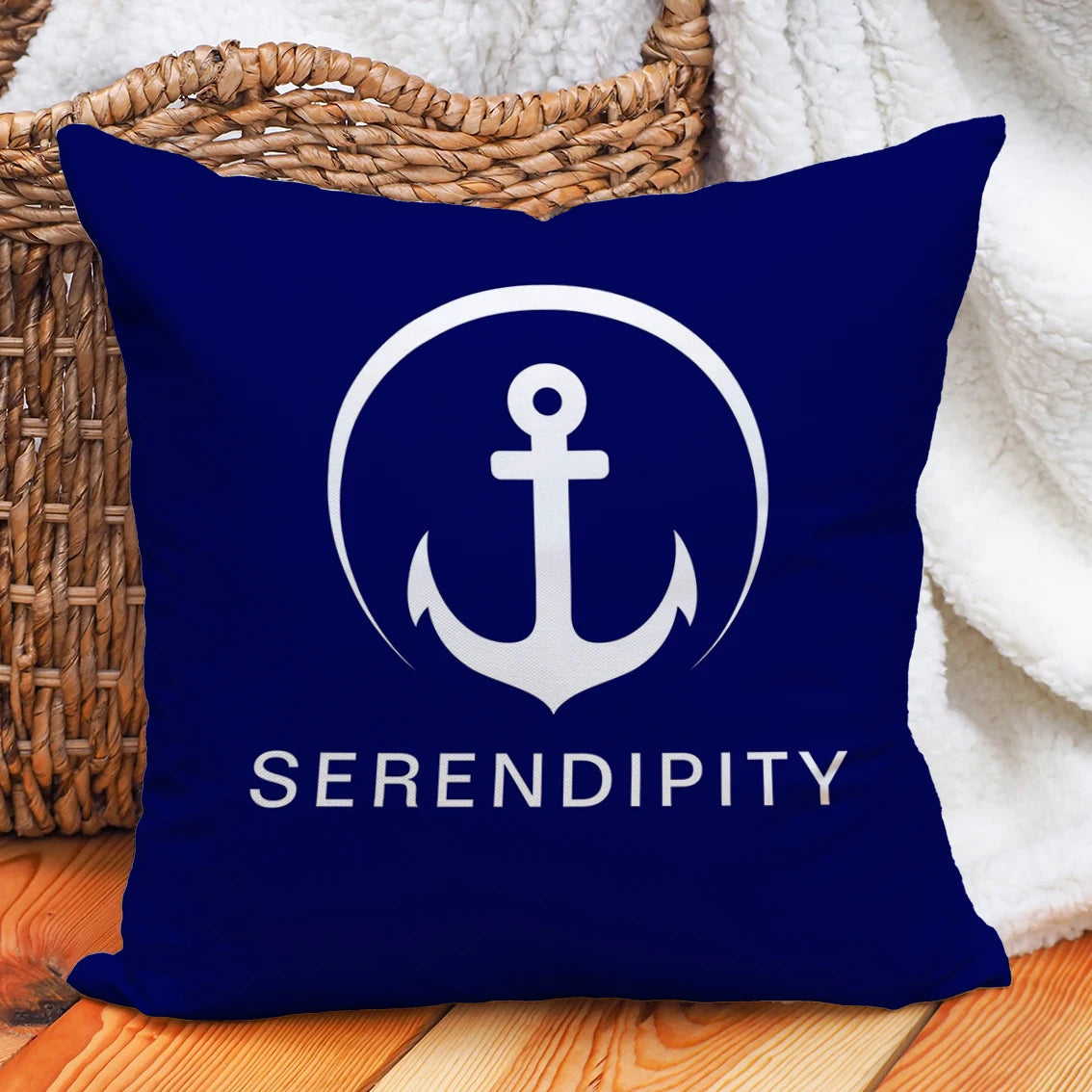 Personalised Nautical Anchor Pillow Covers for Home and Yacht Decor LK240728000078 / 35X35CM