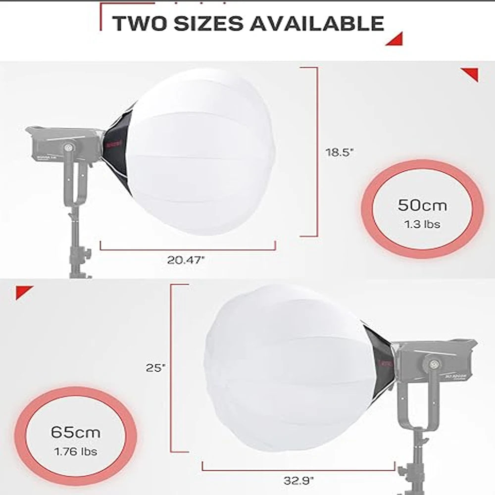 IFOOTAGE 65x65CM Lantern Softbox &ndash; One-Step Quick Setup