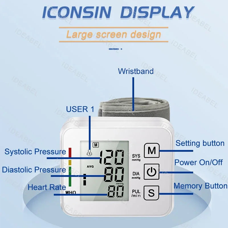 Lingkun Wrist Blood Pressure Monitor English Voice Accuracy