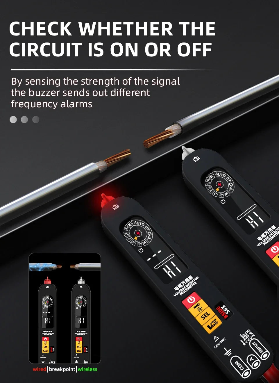 BSIDE S6X &ndash; USB Charge Voltage Tester Pen With Auto NCV