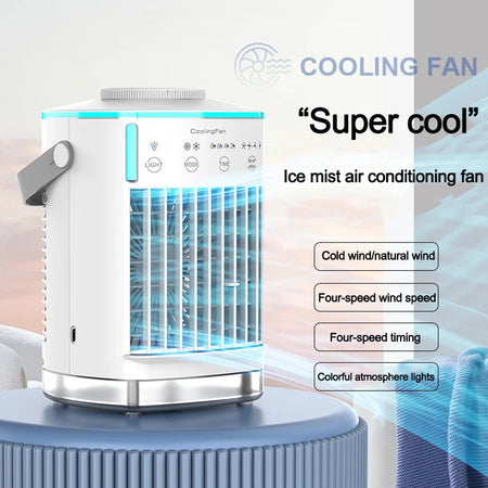 Mini Air Cooler USB Desktop Fan &ndash; 4-Speed Humidifying