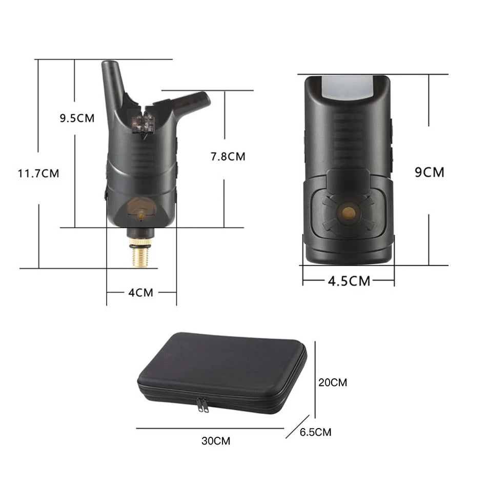 Kit de Alarme para Pesca de Carpas com Indicador de Mordida LED Sem Fios