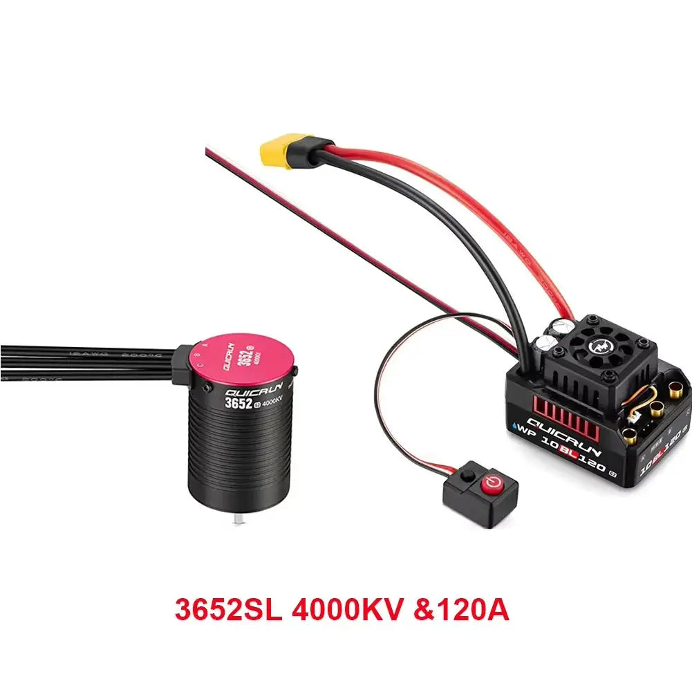 HobbyWing QuicRun WP 10BL120 G2 120A Waterproof Sensorless Brushless ESC Speed Controller 3652 3660 G2 Motor for 1/10 RC Cars by InterCyprus Trading Ltd