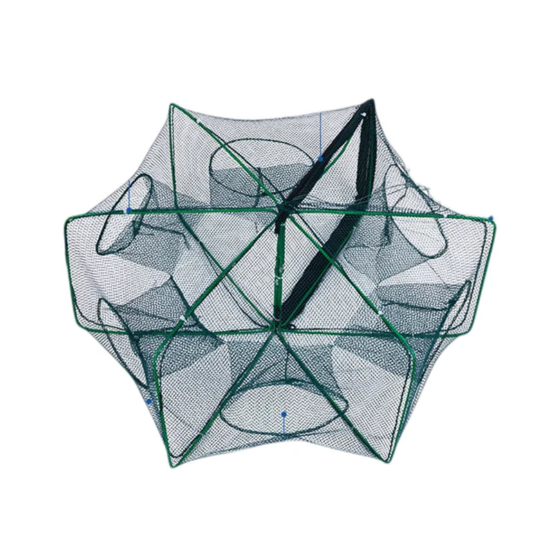 Portable Fishing Net Cage - 6/8/10 Holes for Crayfish, Crab, Shrimp &amp; More 6 HOLES 60CM