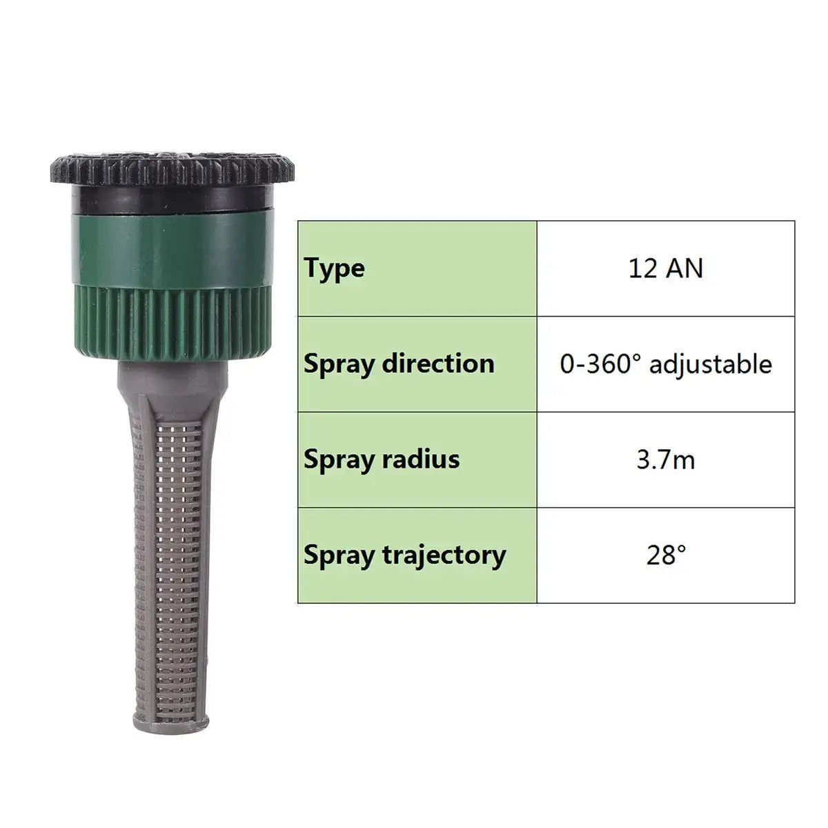 360&deg; Adjustable Popup Watering Sprinkler Nozzle for Efficient Garden Irrigation 12AN