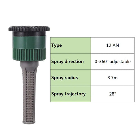 360&deg; Adjustable Popup Watering Sprinkler Nozzle for Efficient Garden Irrigation 12AN