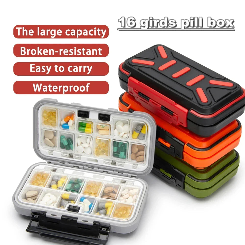 Multifunctional Travel Pill Organizer and Medicine Storage Container with Adjustable Lattice and Waterproof Design