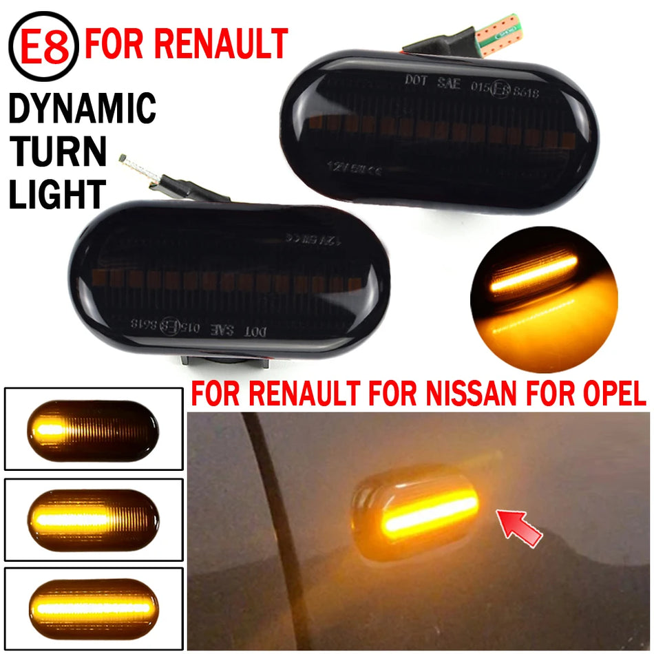 Lumină de semnalizare laterală dinamică LED pentru Renault Clio 1 2