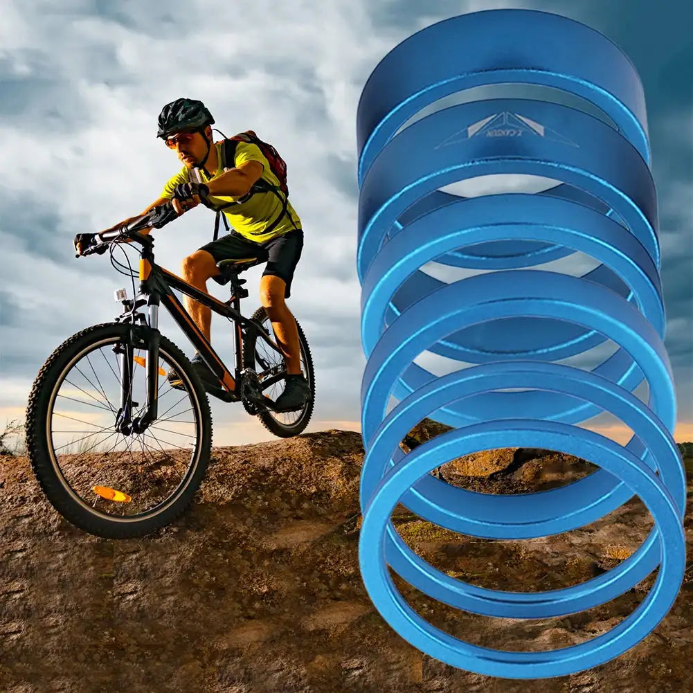 Bike Headset Spacer Kit 6 Pcs 2 5 10mm Aluminum Alloy