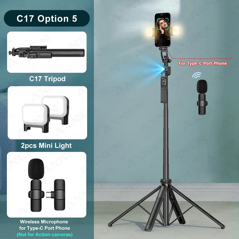 C17 Tripod for Mobile Phone Camera &ndash; 360 Degree Rotation with Wireless Remote C17 0ption 5 / CHINA