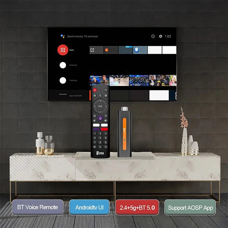 CLIBABIQBOX TV98 ATV H618 Smart TV Stick - 8K Android Media Player with Dual WiFi &amp; Bluetooth 5.0