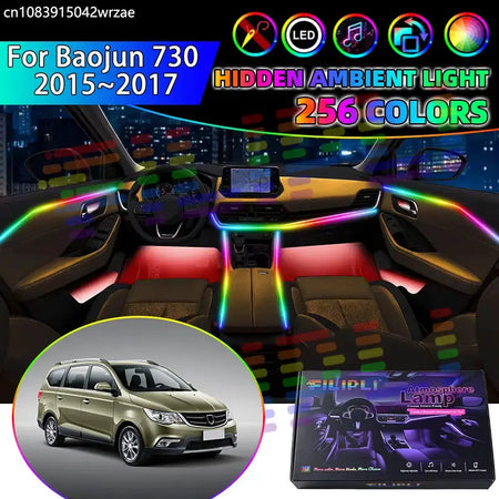 For Baojun 730 2015 2016 2017 MK1 Wuling RGB Car Interior Ambient Lights Strips Breathing Lighting Kit App Control LED strips by InterCyprus Trading Ltd