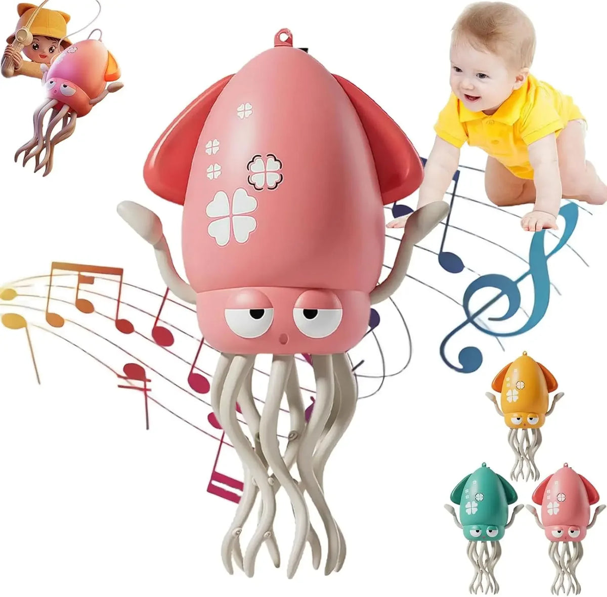 Funny Electric Crawling Octopus &ndash; Interactive Stress Relief Gift Light red / OneSize