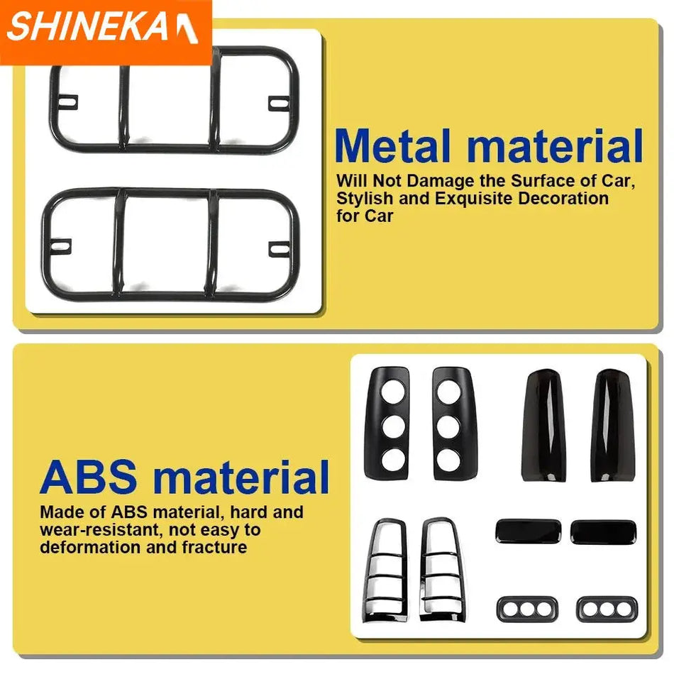 SHINEKA Lamp Hoods For Suzuki Jimny 2007-2017 Car Tail Light Lamp Rear Fog Light Decoration Cover Trim Kit Exterior Accessories by InterCyprus Trading Ltd