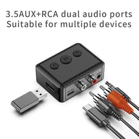 Bluetooth 5.4 Audio Receiver RCA 3.5mm AUX USB Wireless Adapter With MIC Support U-Disk Play For Car Kit Speaker Amplifier by InterCyprus Trading Ltd