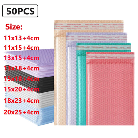 50Pcs Purple Bubble Mailers &ndash; Bubble Padded Protection