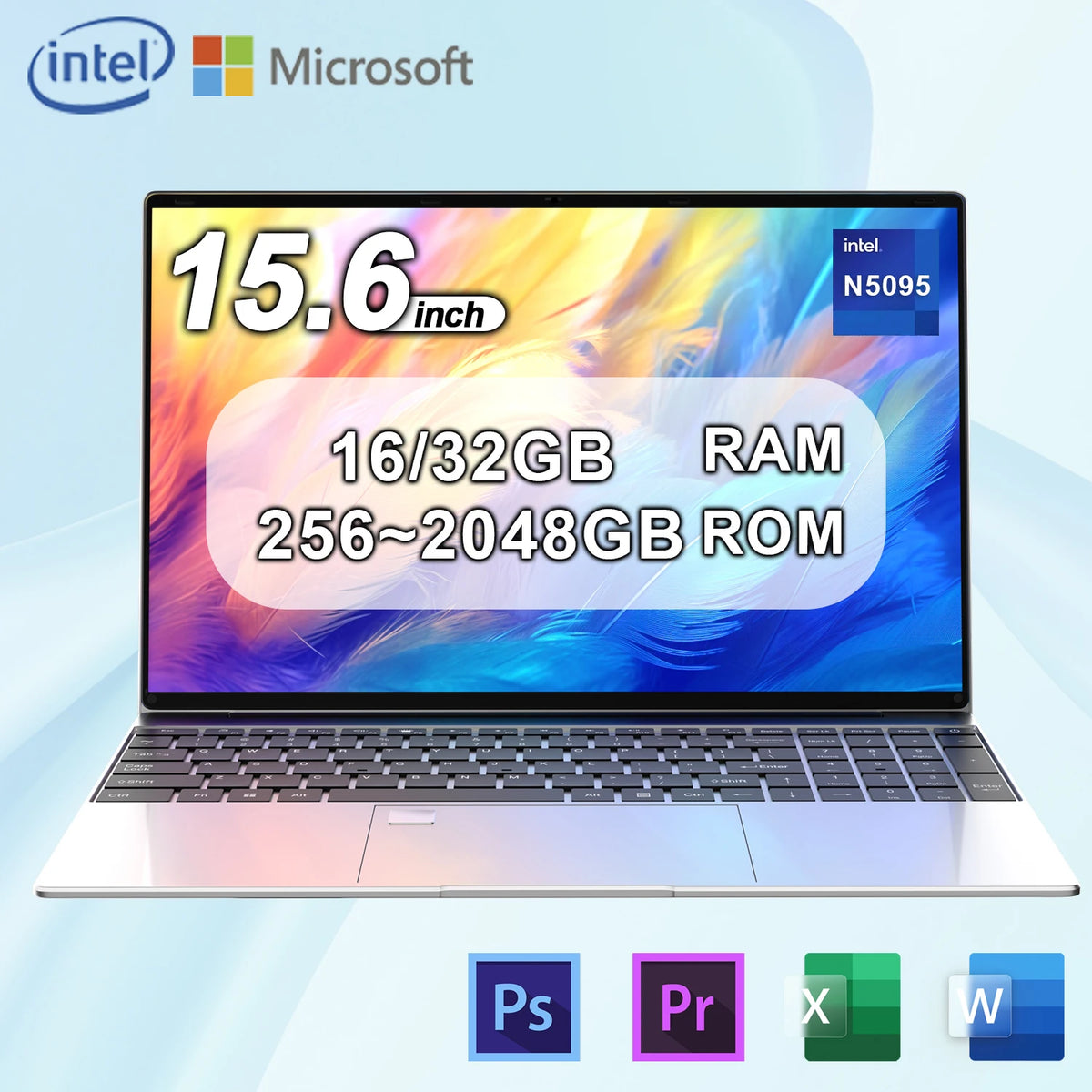 New 15.6 Inch Laptop Windows 11 Pro N5095 &ndash; High Performance with 32GB RAM and 2048GB Storage