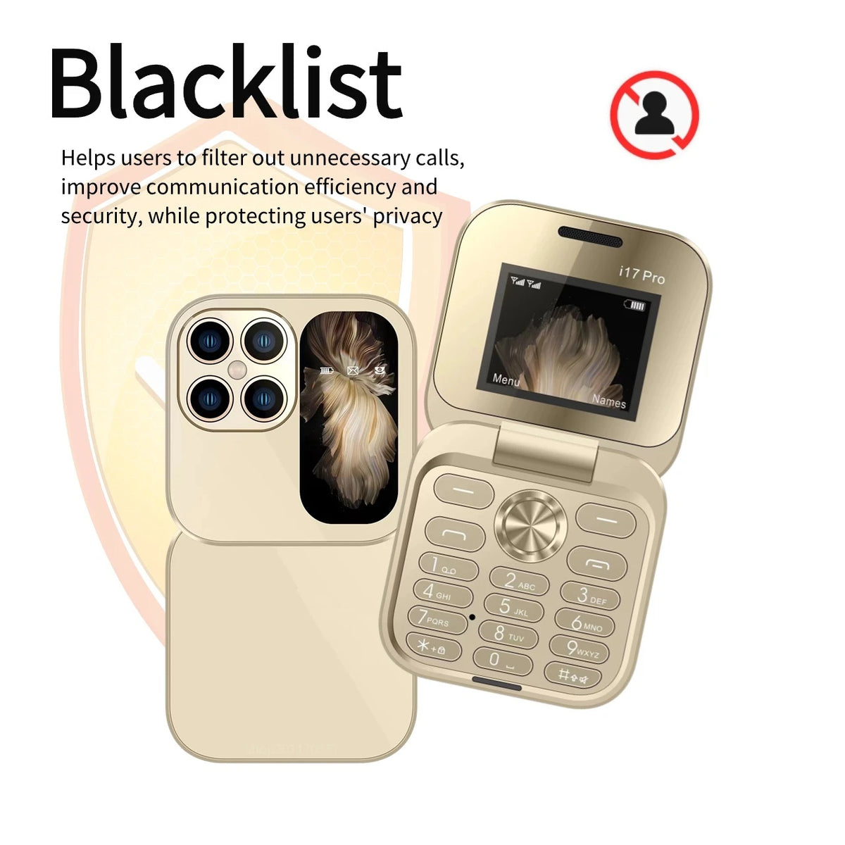Palm Cute Flip Phone &ndash; Senior Friendly Push Button Comfort