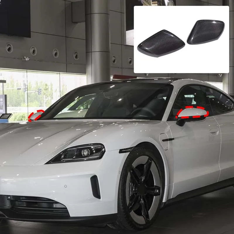 Κάλυμμα Καθρέφτη από Πραγματικό Άνθρακα για Porsche Taycan 2019