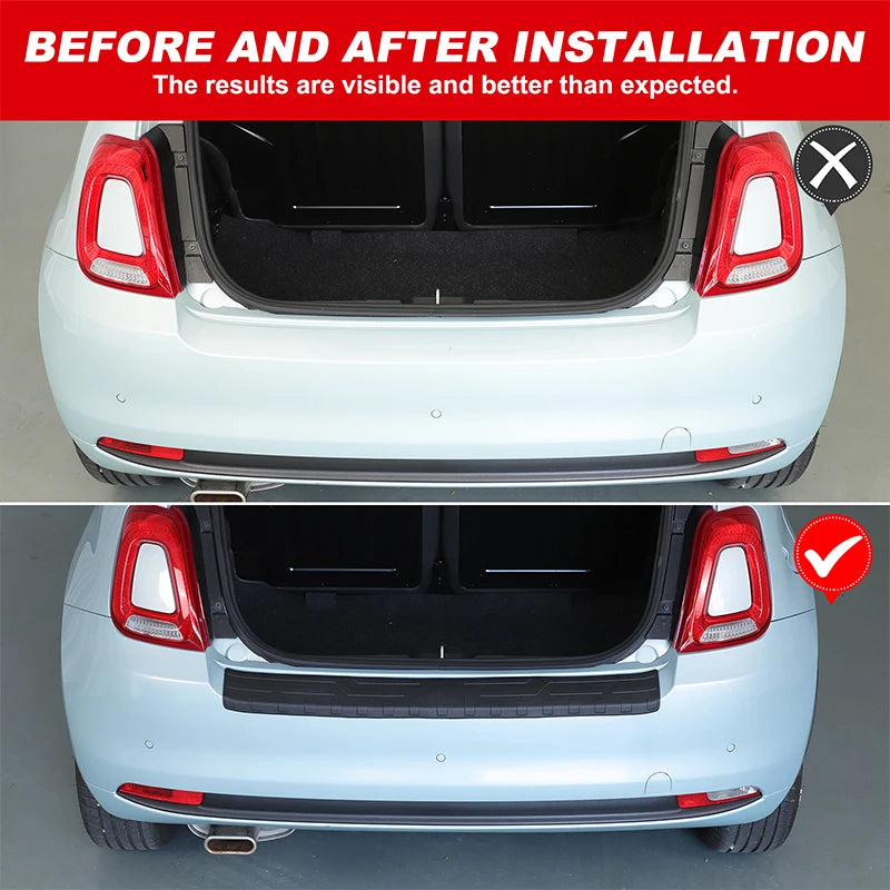 Fiat 500 TPE Črna Zadajna Odbijač Varovalna Nalepka Avtomobilska Zaščita