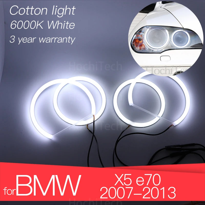Σετ LED Άγγελοι Ματιών 6000K Λευκοί για BMW X5 E70 2007 2008 2009 2010 2011 2012 2013