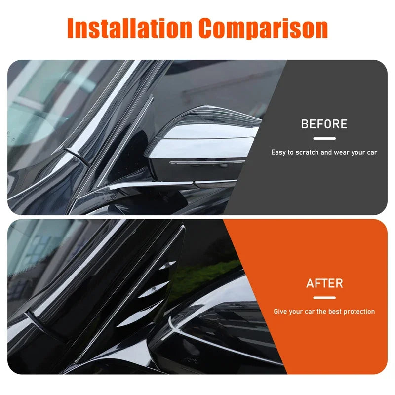 ABS Μαύρο Καθρέφτη Πλευρικό Τρίγωνο Σπόιλερ Για BMW 5 Series G60