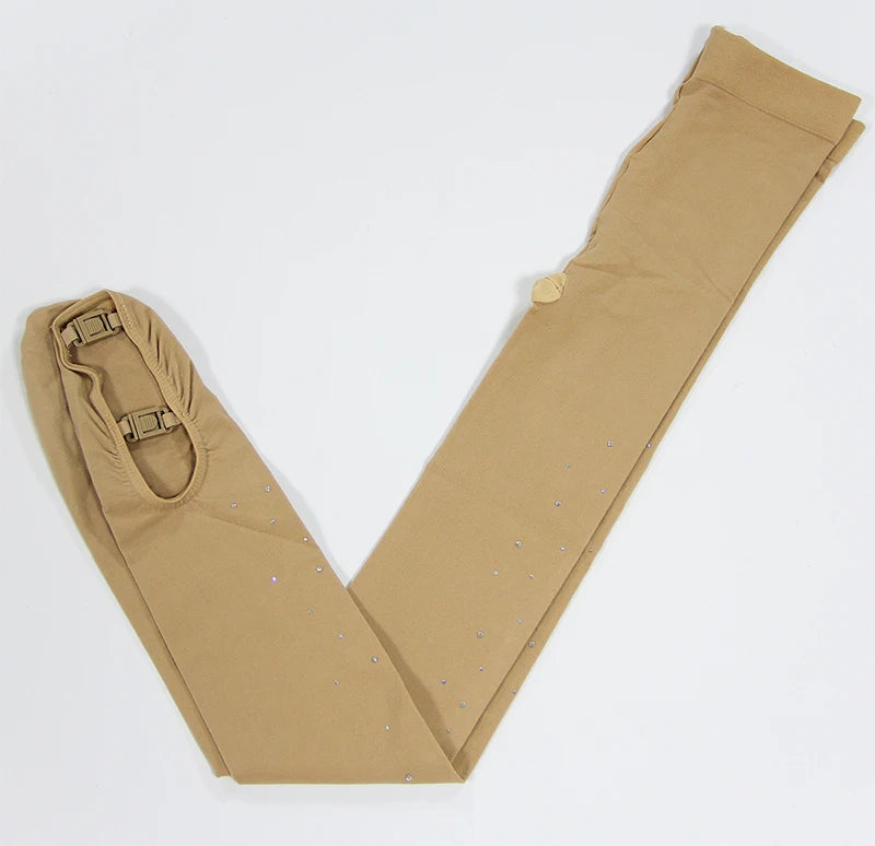 Rhinestone Figure Skating Pantyhose &ndash; Elegant Gymnastics Design with diamonds / CHINA / S-M