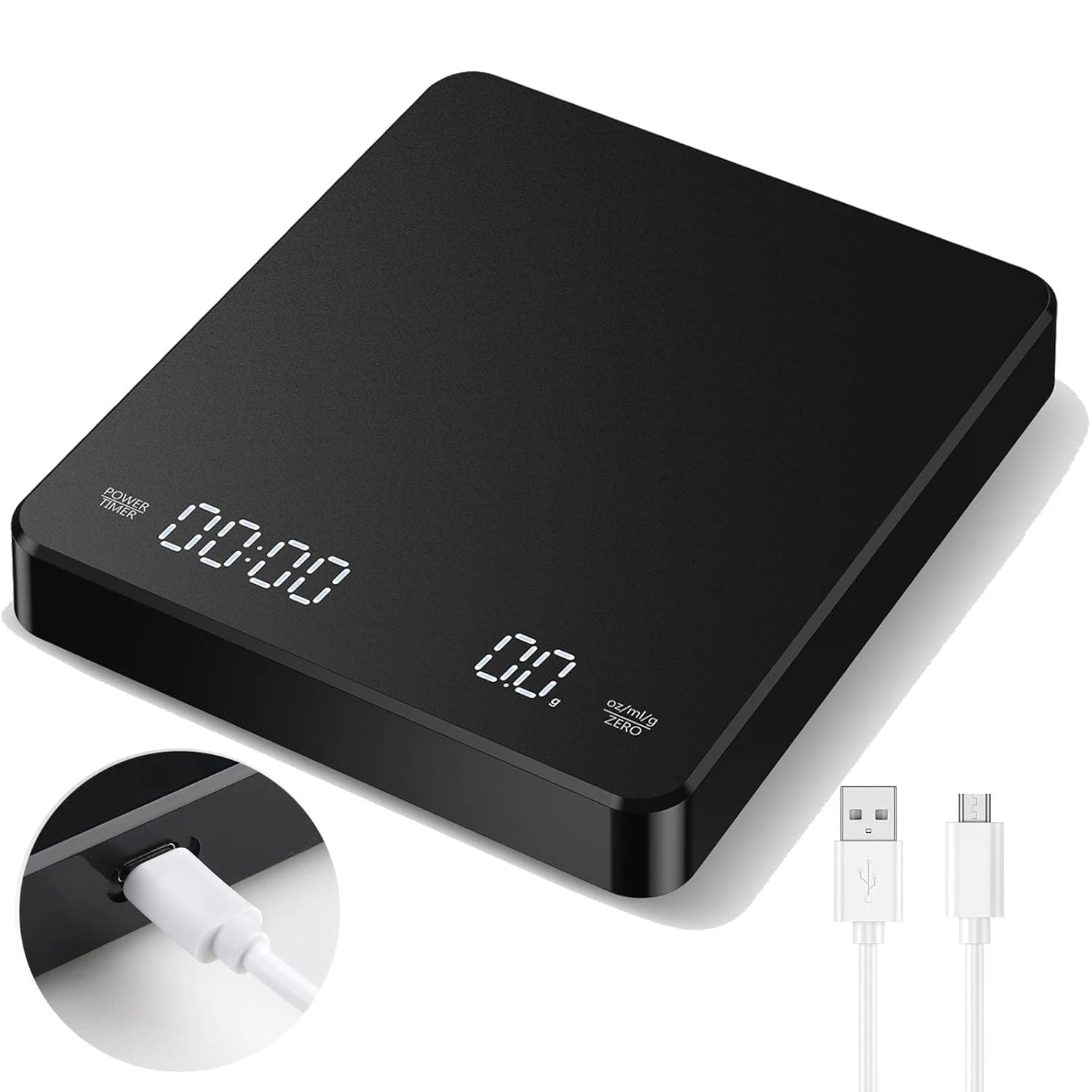 Digital Coffee Scale With Timer &ndash; Rechargeable 3kg 0.1g