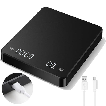 Digital Coffee Scale With Timer &ndash; Rechargeable 3kg 0.1g