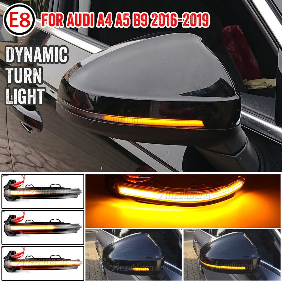 Señales de giro de espejo lateral LED con intermitente dinámico para Audi A4 A5 B9 S4 S5 RS5