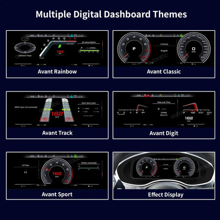 AUTOABC 12.3"LCD Digital Dashboard Cluster Wireless CarPlay Android Auto FOR Audi A6/A7 2012-2018year Support Steering wheel UI by InterCyprus Trading Ltd