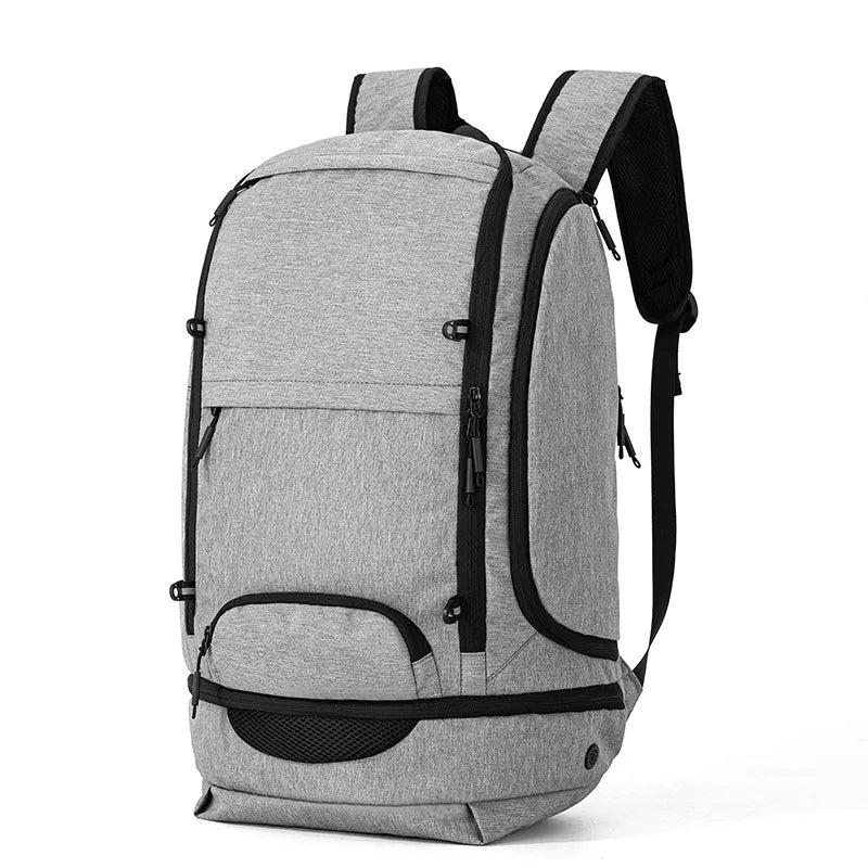 Soccer Basketball Backpack With Shoes Pack &ndash; Large Capacity Gray