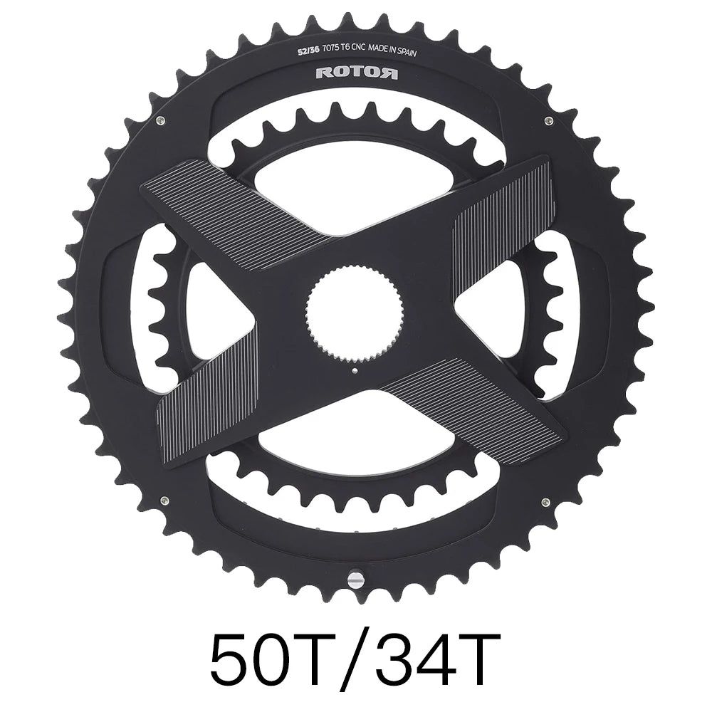 3D Crank BCD Straight Mounted Double Link Elliptical Rotor &ndash; Titanium Alloy Durability Chainwheel 50 34