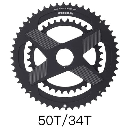 3D Crank BCD Straight Mounted Double Link Elliptical Rotor &ndash; Titanium Alloy Durability Chainwheel 50 34